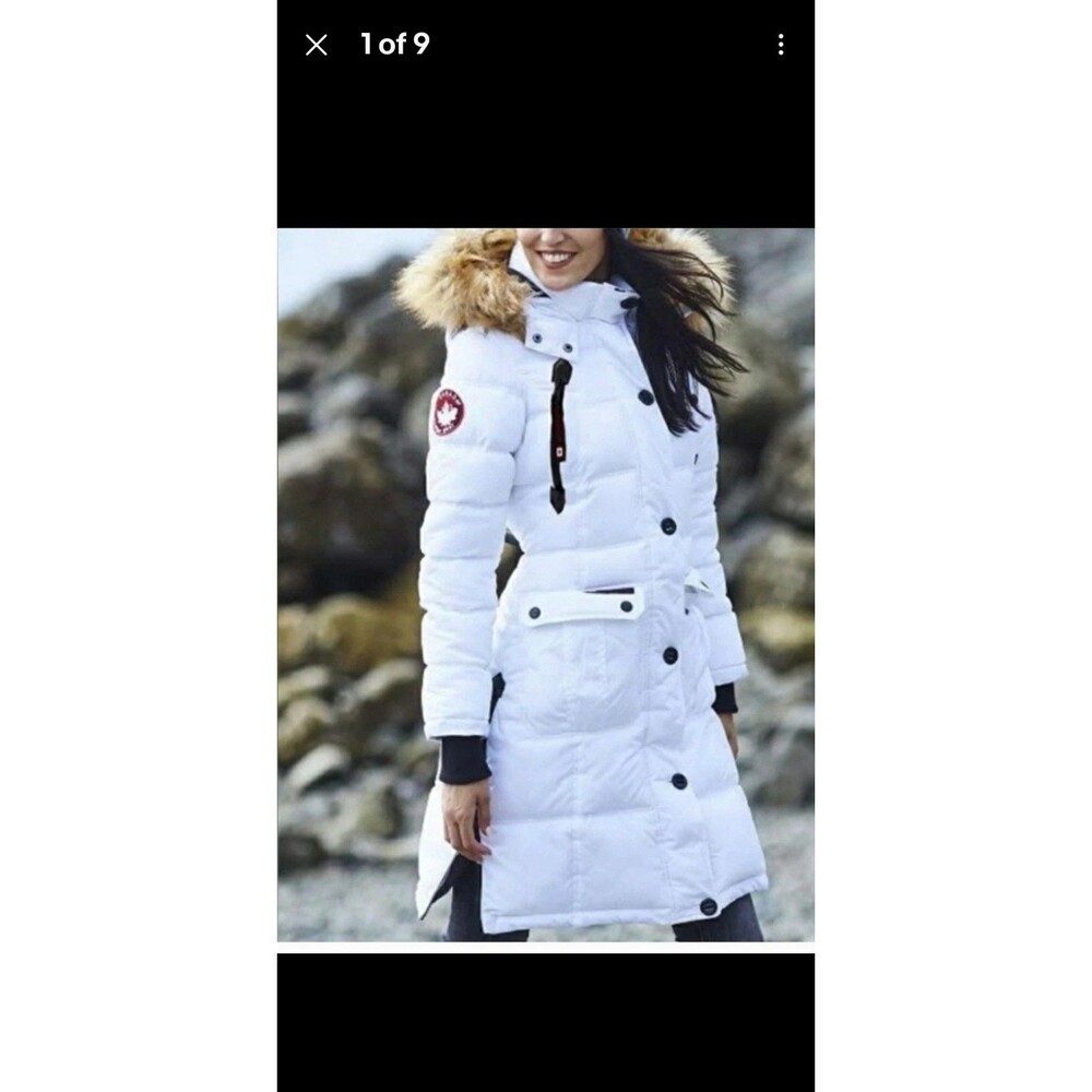 NEW Canada Weather Gear Hooded White Long Puffer Jacket Coat M L XL or 1X